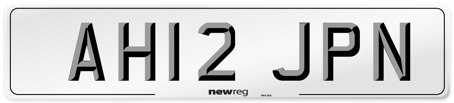 AH12 JPN Number Plate from New Reg